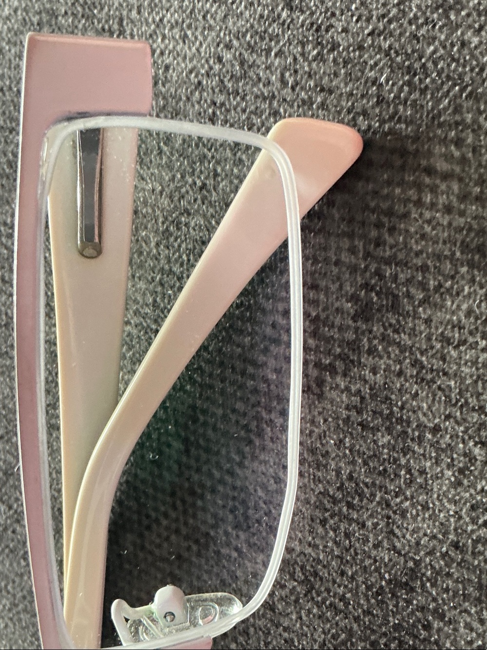 CHANEL Women's Rectangular Half-Rim Glasses in Light Pink and Gray - Picture 6 of 6